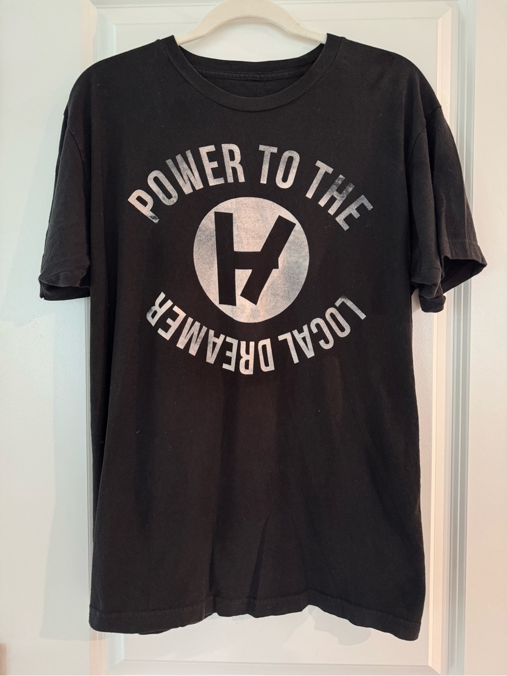 Black Graphic 'Power to the Local Dreamer' T-Shirt